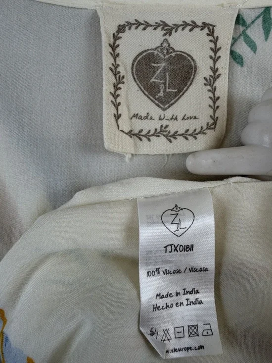 Z&L Kimono Tunic Top/Swim Cover Up ~ in Blue & Orange Floral - Picture 15 of 16